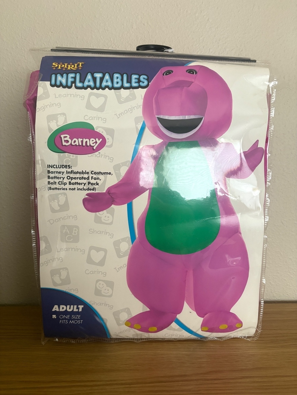 Spirit Halloween Barney Inflatable Adult Costume One Size Battery Operated Fan